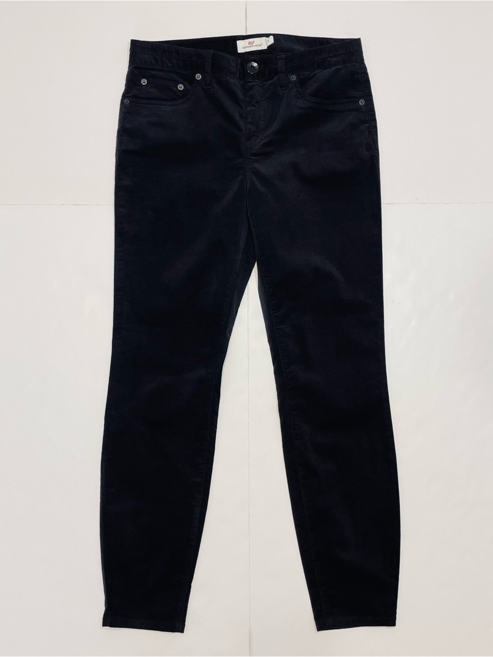 Vineyard Vines Jamie Velveteen High Waisted Black Ankle Pants Size 4